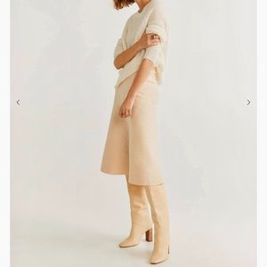 Mango leather tall high-leg boots Size US 9/EUR 41